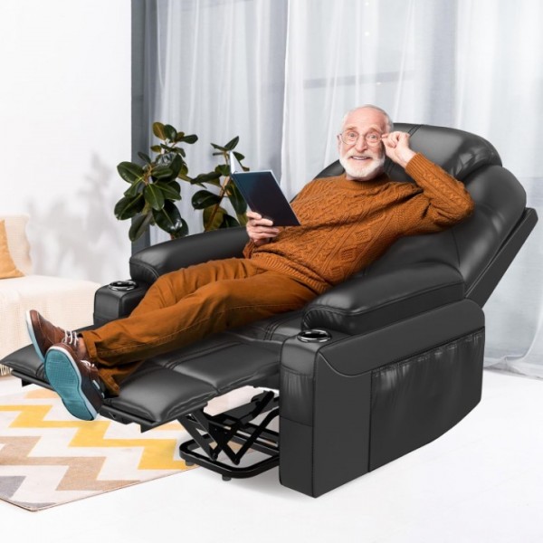 YONISEE Large Lift Chair - Power Lift Chair Modern with Massage and Heat, Infinite Position, Extended Footrest, USB & Tape C Ports and Cup Holders